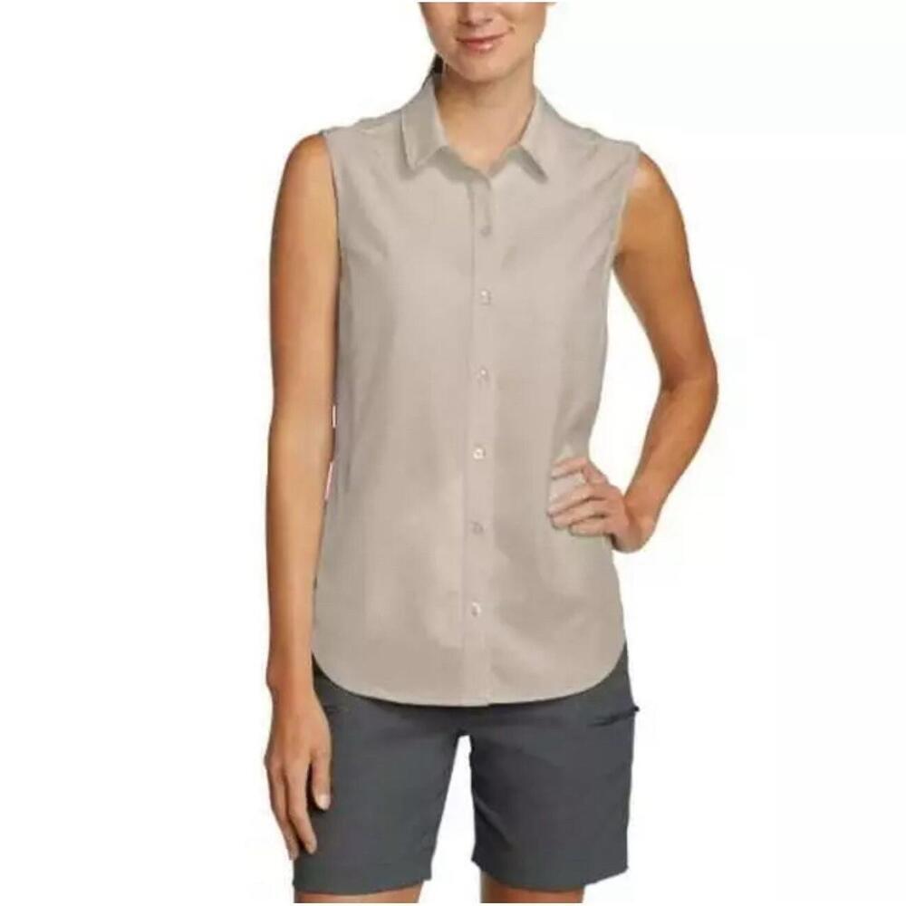 Eddie Bauer Ladies' Breathable Button Down Sleeveless Top Shirt. N17